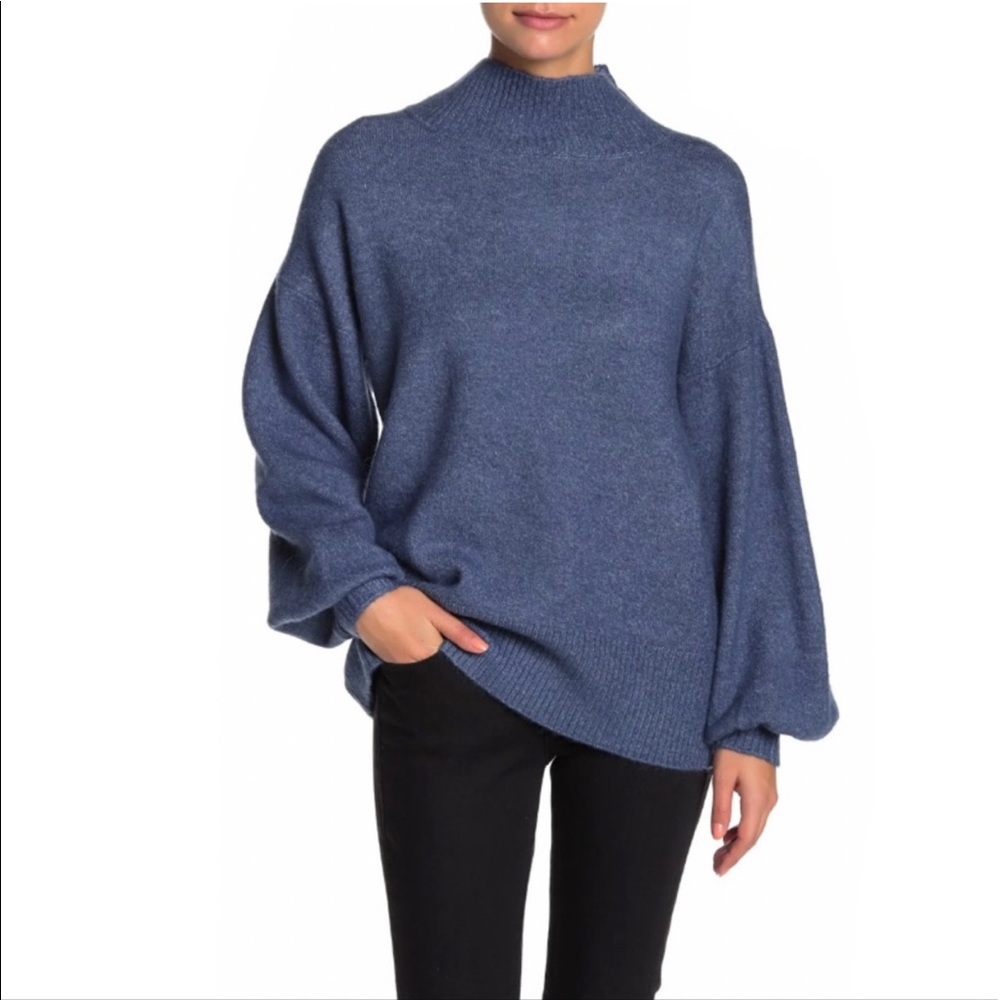 Vince Camuto Mutton Sleeve Mock Neck Sweater Plus Size